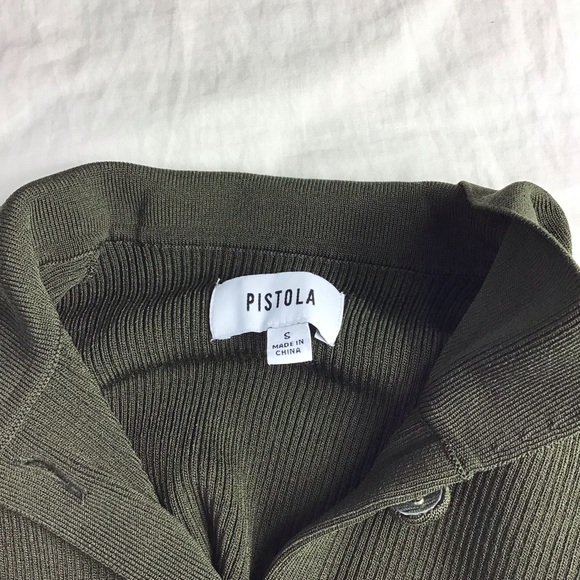 Pistola Kealy Rib Cardigan Size Small In Dark olive - Picture 6 of 7